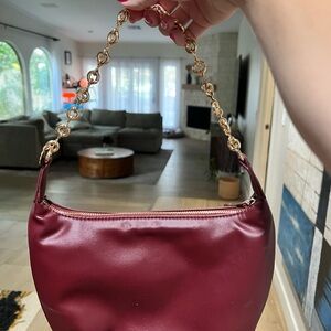 Elegant Burgundy Chain Handle Bag
